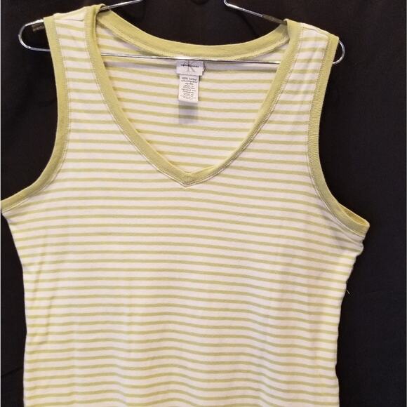 Calvin Klein White Green Stripe Crop Top Stretch Cotton  XL - Picture 5 of 8